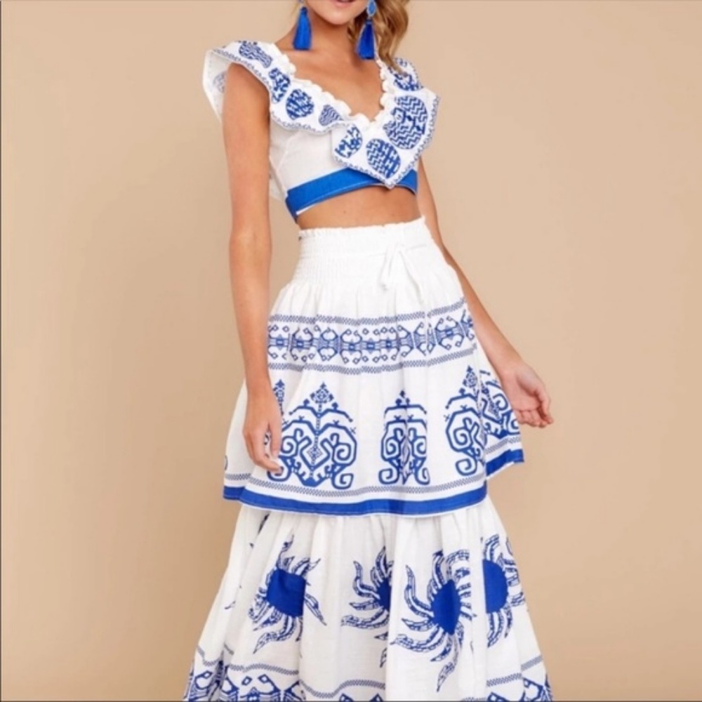 Red dress boutique two piece set